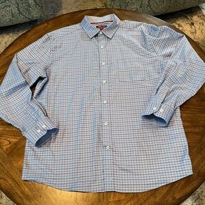 Johnston & Murphy Blue and Red XC4 Dress Knit  Shirt